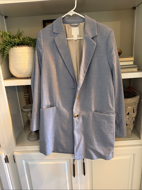 H&M Jackets & Blazers - H&M Dusty Blue Blazer Longer Length